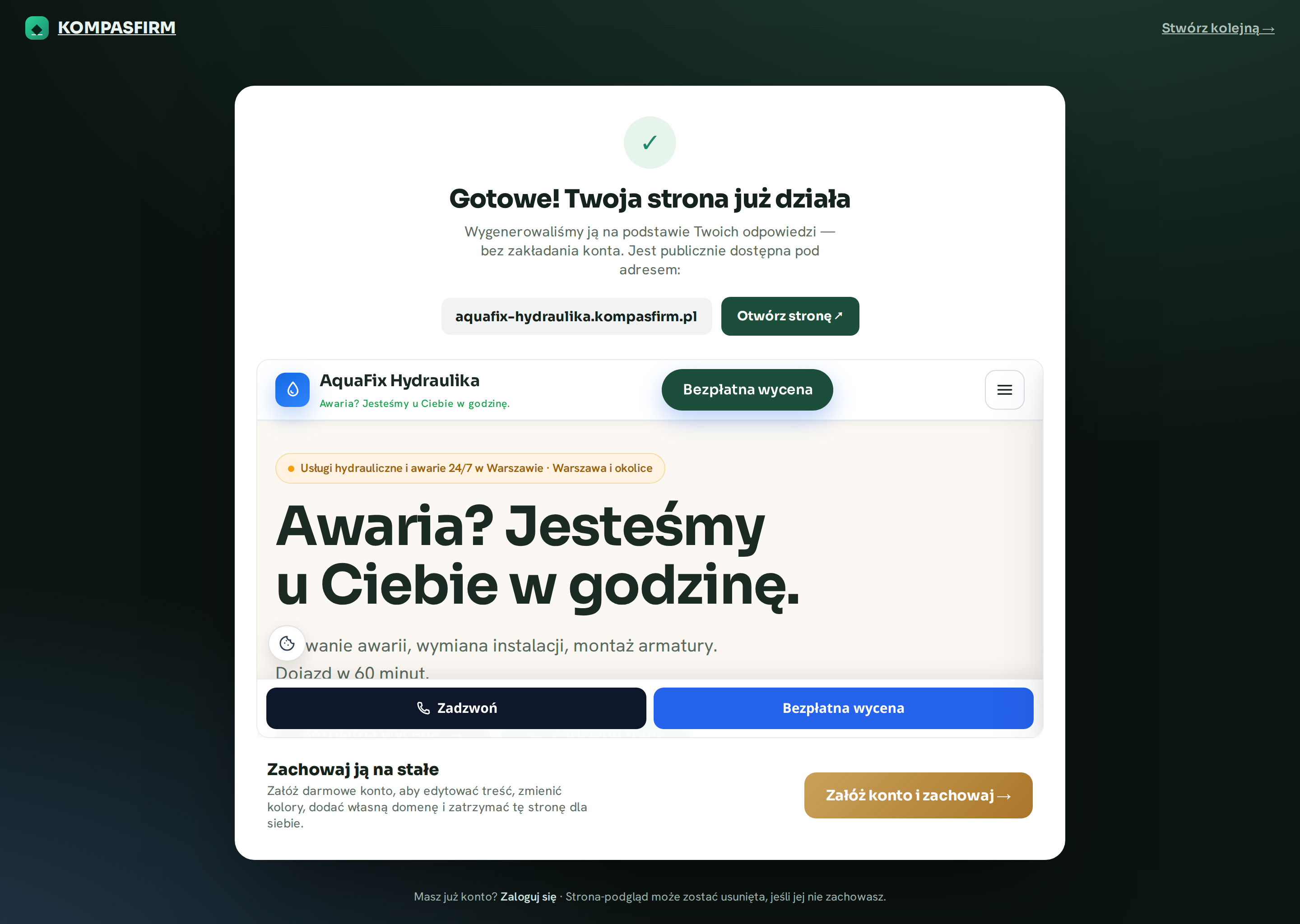Krok 5 — Gotowe, strona już działa